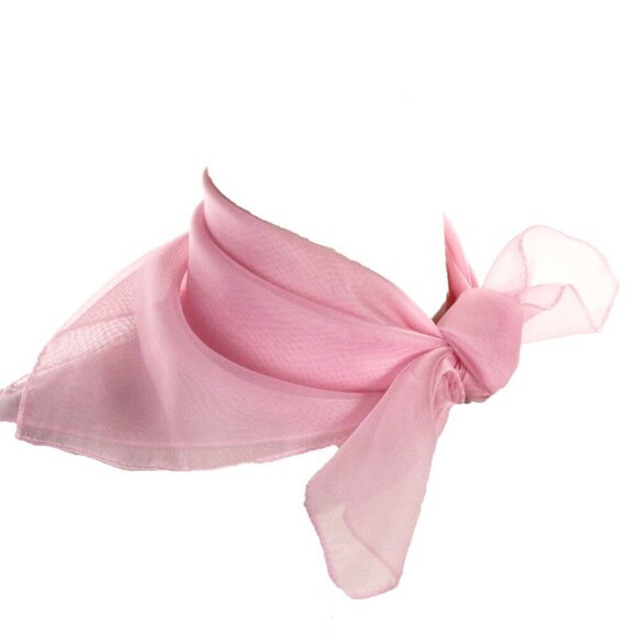 Light Pink Sheer Chiffon Scarf 50s Style for Head Neck  21" Square - Hey Viv - Picture 5 of 7
